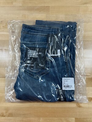 SILVER JEANS CO. TUESDAY UNIVERSAL FIT LOW RISE SLIM BOOTCUT JEANS W28 X L33-NEW
