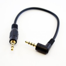 4pcs Right Angle Gold 3.5mm 4 Pole Male To 4 Pole Male M/M Audio Extension Cable