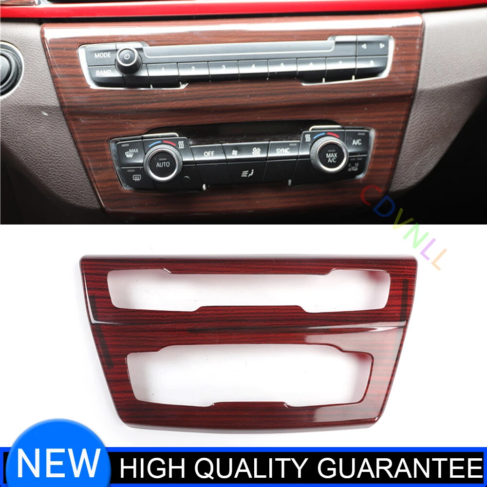 Inner Console CD Button Control Panel Cover Fit For BMW X1 2016-2021 Wood Grain