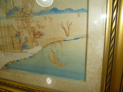 Großes Bild Japan um 1900 Korkschnitzerei NK-0120 - Bild 4 von 8