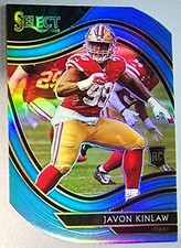 2020 Panini Select Field Level Light Blue Prizm Die-Cut Javon Kinlaw #390 Rookie
