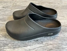 OOFOS OOclogg Black Mules Clog Slip On Shoes Womens Size 7 Breathable Mens 5