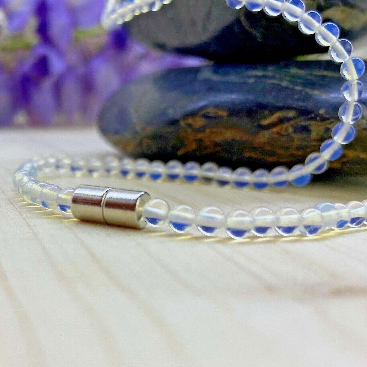 Collier en perles d'opale véritable, ras de cou en pierres naturelles idéal pour offrir - 2