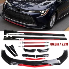 For Toyota Corollab Front Bumper Lip Splitter Spoiler Side Skirt Glossy Bl