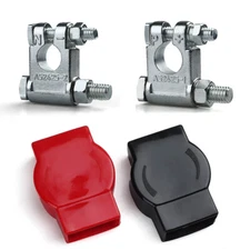 Military Spec Top Post Battery Terminal End Positive and Negative with/ 2 Covers