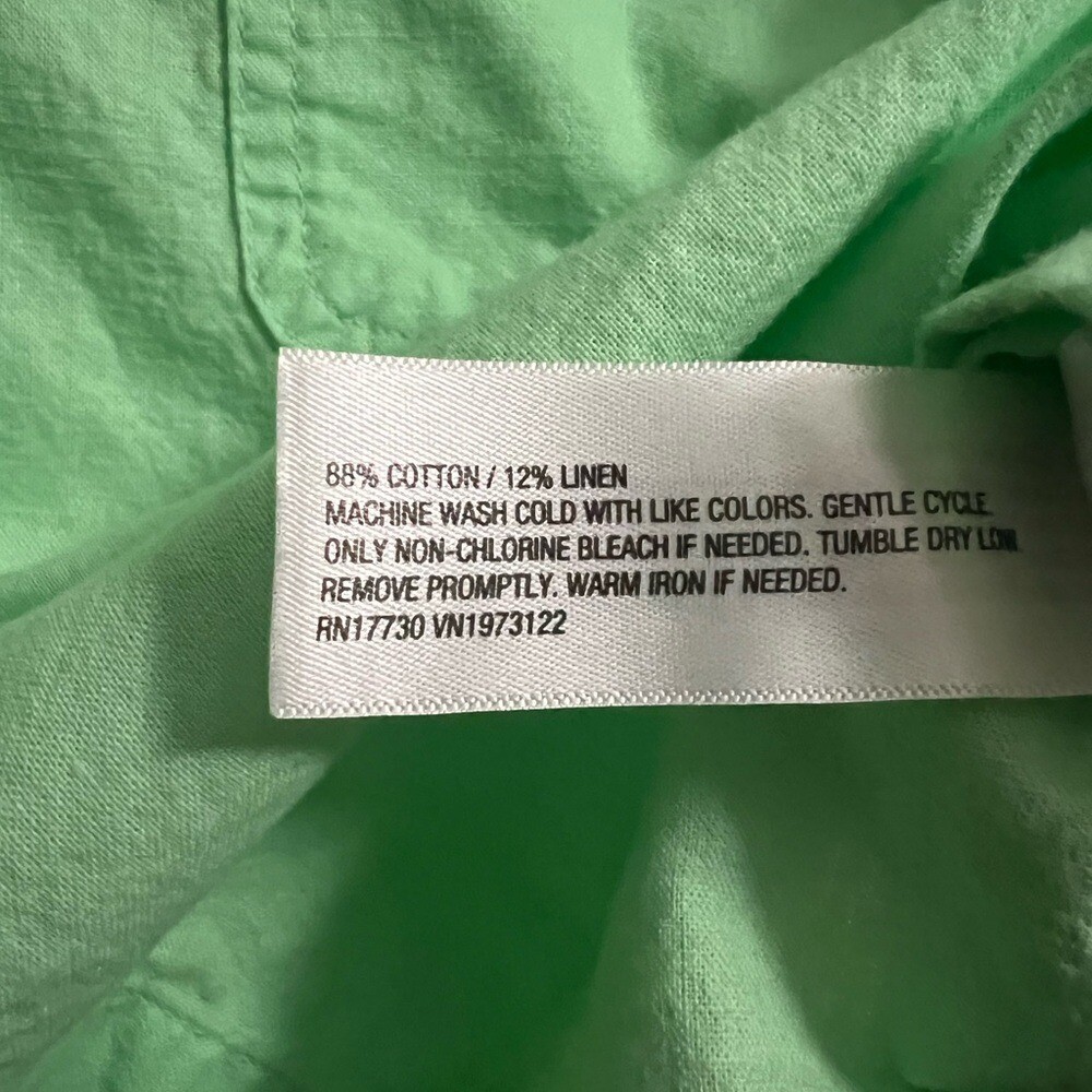 Universal Thread Light Green Button-Down Cropped … - image 4