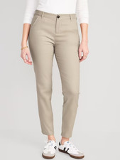 Old Navy WOW Skinny Chino Stretch Pants Womens 12 Beige Tan Cotton NEW