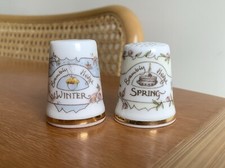 x2 Vintage ‘82 Royal Doulton Brambly Hedge Four Seasons Thimbles Winter & Spring