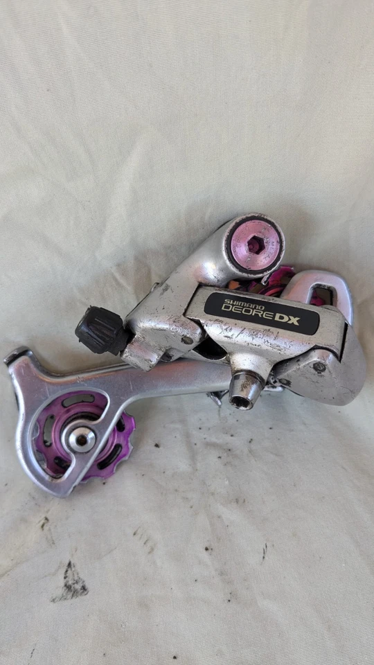 Shimano Deore DX Speed Metall lila eloxiert 7-fach Schaltwerk - Bild 3 von 4