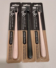 Hello BPA Free Charcoal Bristle Toothbrushes - Soft - 3 ct Black Pink