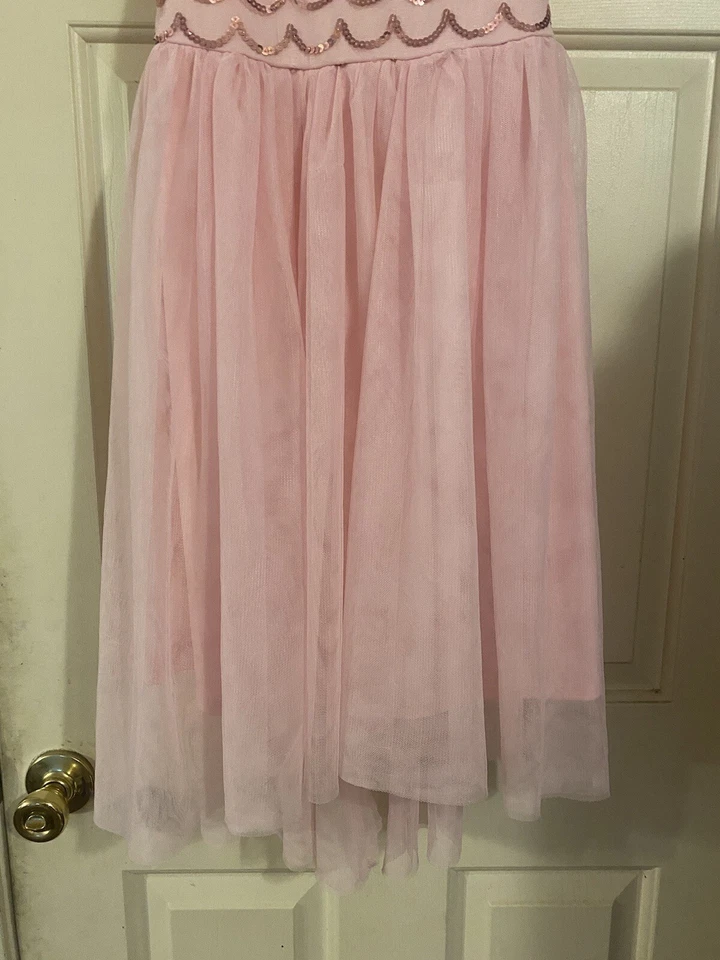 Vestido sin mangas Cat and Jack para niña pequeño 6/6x rosa lentejuelas fiesta de tul forrado Foto 3 de 4