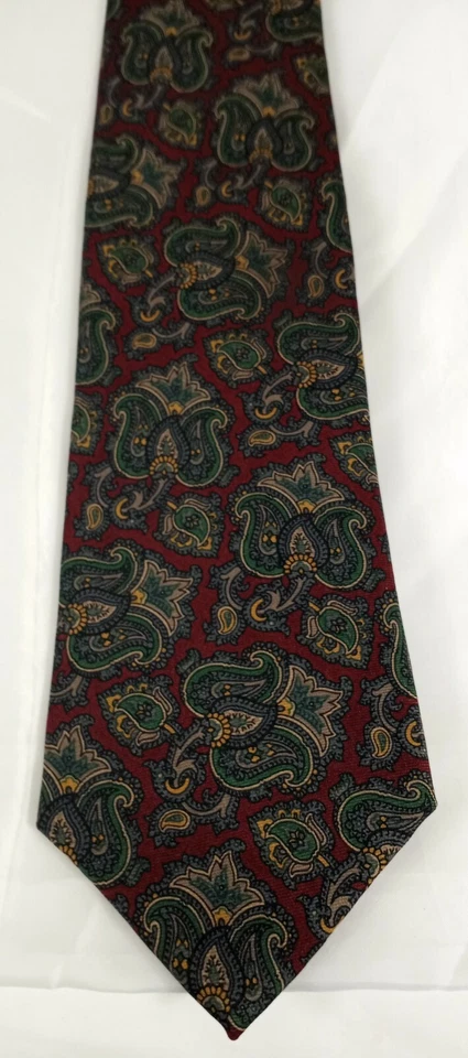 Corbata para el cuello 100 % seda hecha en Italia granate y cachemira Kuppeheimer para hombre Foto 4 de 4