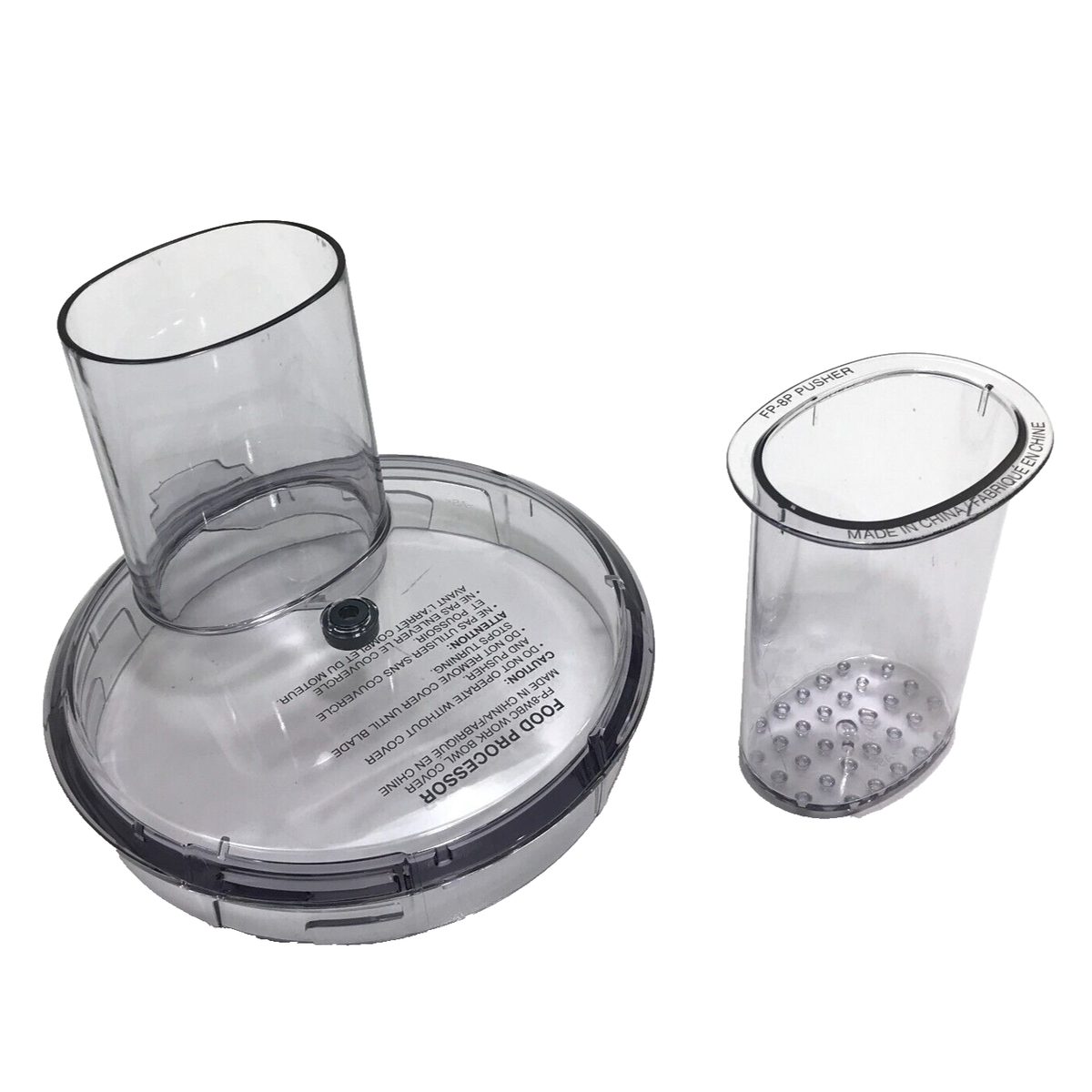 Cuisinart FP-8 FP-8GM FP-8SV WORK BOWL COVER LID w/ PUSHER Parts