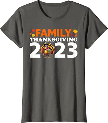Family Thanksgiving 2023 Fall Autumn Turkey Matching Ladies' Crewneck T-Shirt