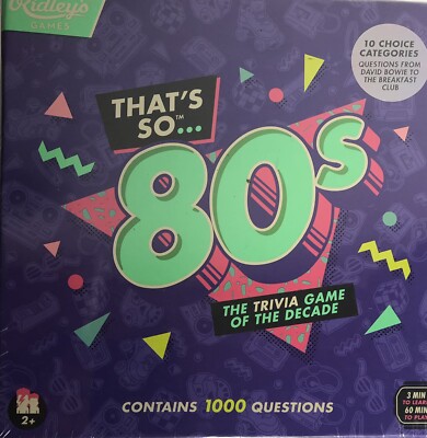That's So 80s ~ Ridley s Team Trivia Set Game ~ Sealed In Box ~ New
