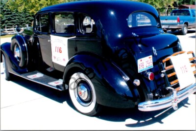 Original Photo 1936 Packard 120 Rear View Vintage Classic Car 4x6