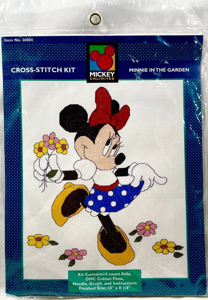 NEW 1990s Just Cross Stitch Minnie In the Garden 36004 Cross Stitch Kit 12381 - Image 2 of 3