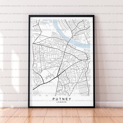Putney Karte Poster Druck ungerahmt Putney London ungerahmte Karte Wandkunstdruck