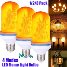 1/2/3x LED Flame Effect Fire Light Bulb E27 Simulated Nature Flicker Lamp Decor
