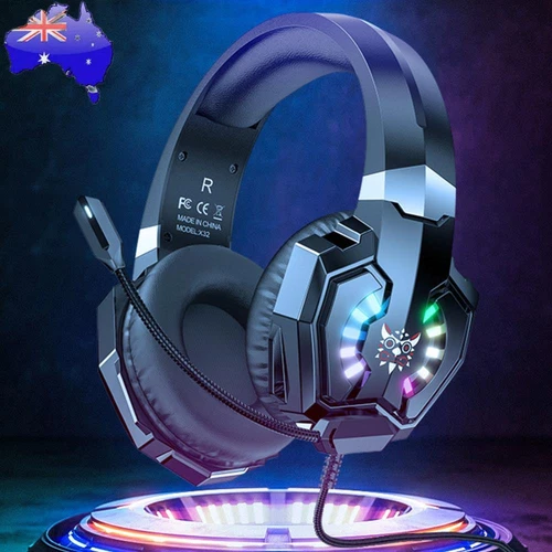 Wired Stereo Gaming Headphones with Mic & RGB for PS4 XBox One PC Laptop Tablet