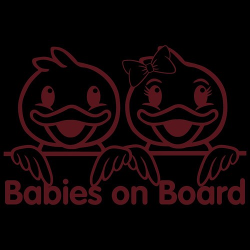 8.5" BABIES ON BOARD DUCK v1 Vinyl Decal Sticker Laptop Twins Duckies Boy Girl - Picture 19 of 31