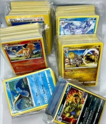 1000 pokemon cards ebay 1000 Pokémon Cards + 25 Holo's Bulk Lot Commons Uncommons Rares No Energy  Cards