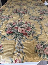 VINTAGE RALPH LAUREN EVELYN FULL QUEEN COMFORTER YELLOW FLORAL RIBBON USA MADE