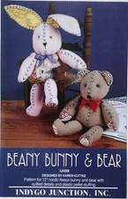 Indygo Junction 499 12" Beany Bunny & Bear Fleece Sewing Pattern