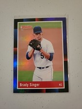 2022 DONRUSS BASEBALL BRADY SINGER HOLO PURPLE PARALLEL 1988 RETRO BASE CARD C9