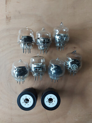 7x RS394 Telefunken triode tube (lot1156) incl 2 sockets / adapters
