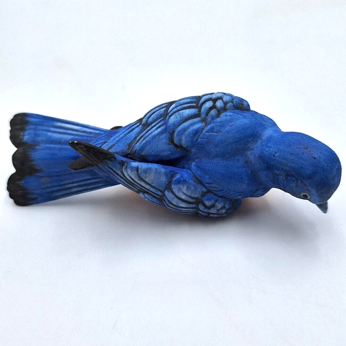 Bisque Ceramic Bird Clip On Bluebird Goldfinch Blue Jay Waxwing Robin Vintage - Picture 34 of 42