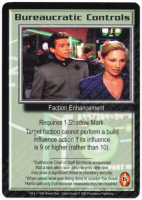 Babylon 5 CCG Shadows Promo Card Bureaucratic Controls Used Played