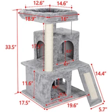 Play House Condo Pet House 34" Cat tree Tower Great For Multiple Cats Scratcher