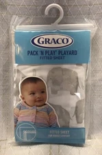 Graco Pack 'N Play Playard Fitted Sheet Grey Elephants 39" X 27" Unisex Eli