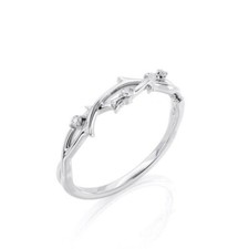 0.09Ct White Round Stone Stackable Wedding Band Ring Solid 925 Sterling Silver