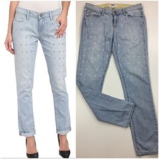PAIGE Embellished Rhinestone Light Wash JIMMY JIMMY SKINNY Jeans Womens sz 29
