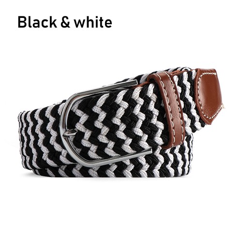 Unisex Fabric Woven Waistband Braided Belt Leather Buckle Waistband Canvas Belts - Picture 25 of 51