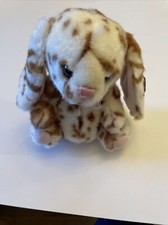 Ganz Heritage Collection 6 1/2" Baby Bunny White w Brown Spots HE10340 NEW NWT