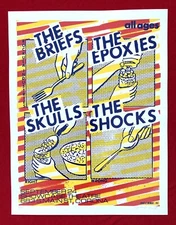 The Briefs The Epoxies The Skulls Concert Poster Punk Rock Flyer Screen Print 