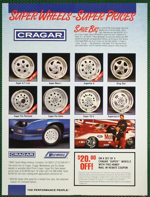 Cragar Super Wheels G/T Nova Drag Star Superlite Superslot Vintage ...