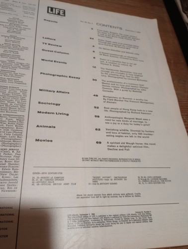 Life Atlantic Magazine September 2 1968 Anthropologist Margaret Mead - Picture 3 of 7