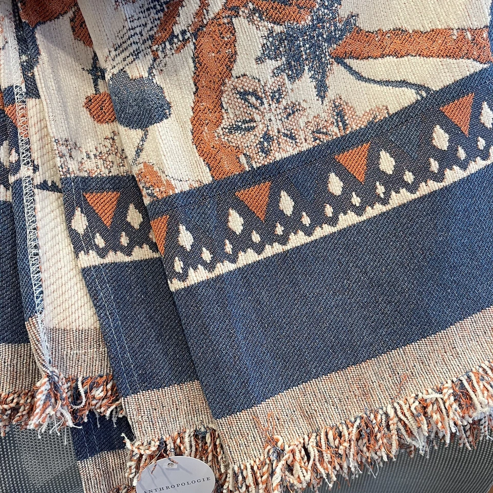 NUEVO XL Anthro Boho Queen Floral Manta Colcha Edredón - 70" x 118" Foto 4 de 4