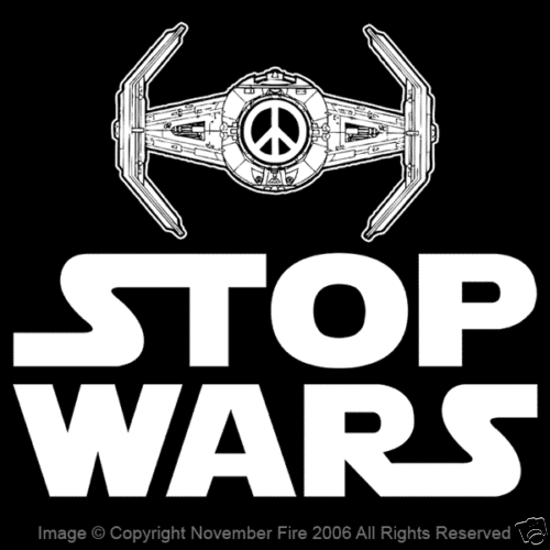 Stop Wars Star Wars Parody Peace Sign Darth Vader Tie