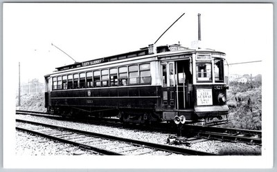 Vtg B&W Snapshot City Subway Trolley Streetcar No. 3213 On Tracks Transit Rail