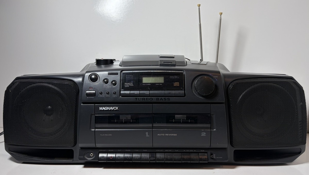 Magnavox AZ8400 GY01 VTG CD/Dual Cassette Stereo AM/FM Boombox | eBay