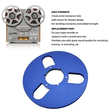 .›(Blue)Aluminum Alloy Take-up Reel Low Noise 3 Hole Empty Tape Reel 1/4 10 Inch