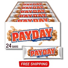 PAYDAY Peanut Caramel Candy Bars, 1.85 Oz (24 Count)