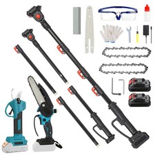Cordless Electric High Branch Pole Saw Rechargeable Pruning Scissors Shears Set