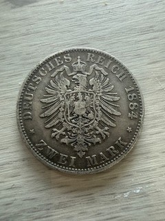 Lote de plata 3264 2 marcos Prusia Alemania 1884