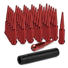 Spike Lug Nuts - 32 PCS Red Spiked Lug Nuts 9/16 9/16-18 Burgundy 32 Pack
